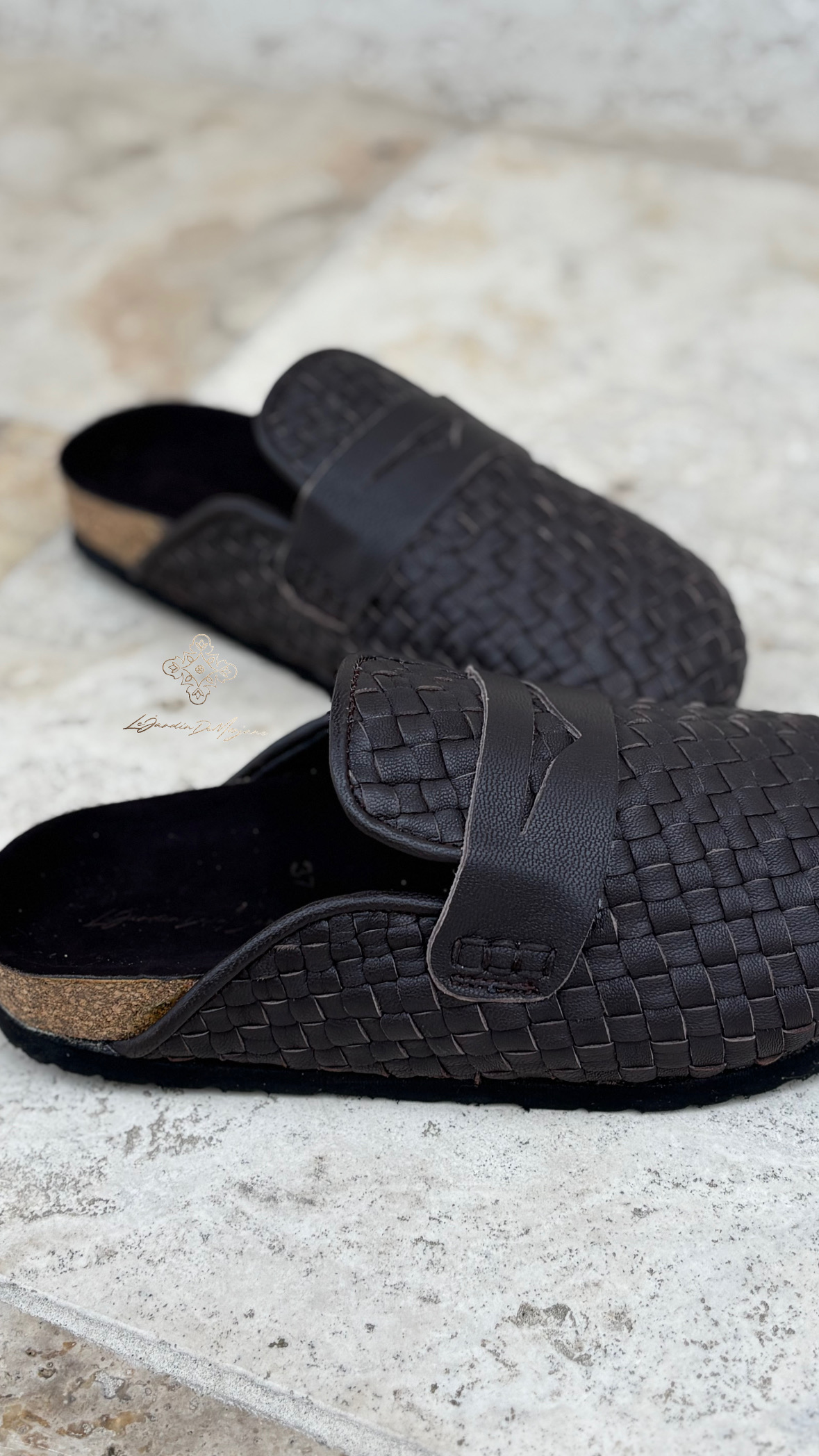 Mules Nomades Tressées Marron – Image 3