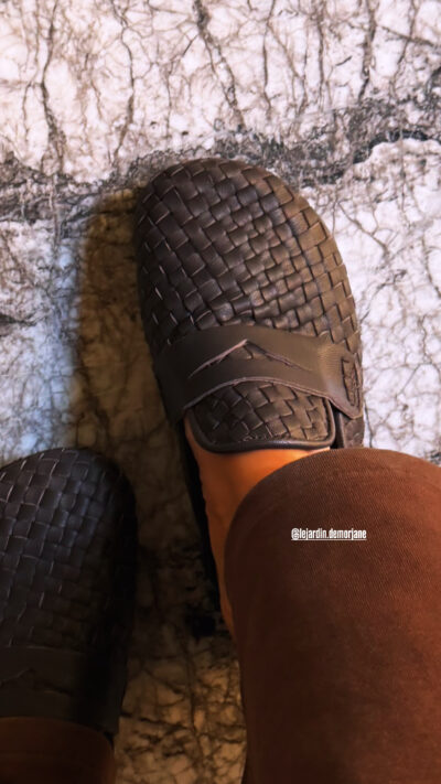 Mules Nomades Tressées Marron