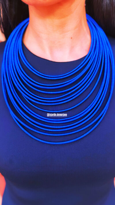 Collier Berbère Bleu Majorelle 15 rangées