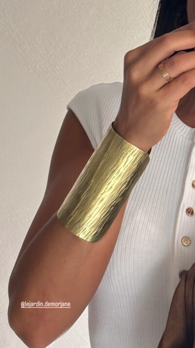 Grande Manchette en laiton doré