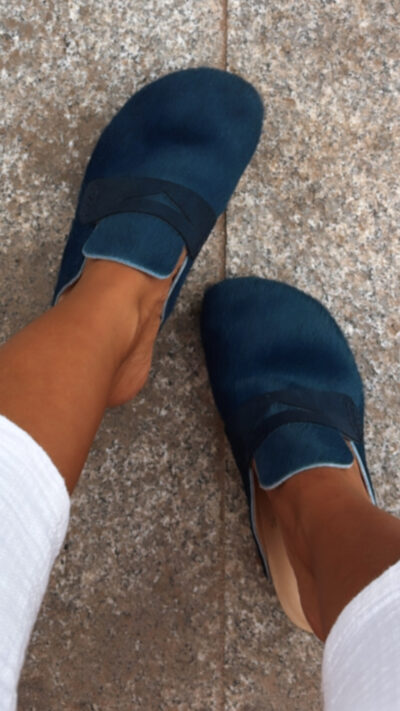 Mules Nomades Bleu Pétrole