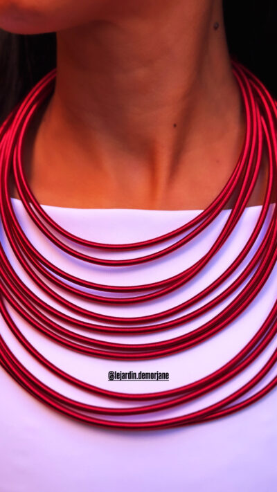 Collier Berbère Rouge Bordeaux